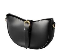 SUNLIGHT LEAVES Vintage Vegan Leather Shoulder Crescent Bag For Women Retro Lunar Purse Casual Hobo Satchel Under Arm Purse Lady Handbag (Black)
