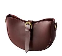SUNLIGHT LEAVES Vintage Vegan Leather Shoulder Crescent Bag For Women Retro Lunar Purse Casual Hobo Satchel Under Arm Purse Lady Handbag (Red)