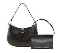 SUNLIGHT LEAVES Women's Vintage Vegan Leather Hobo Bag, Black, M