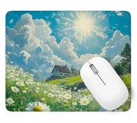 Sunlight Mouse Mat, Small Mouse Pad Blue Sky Waterproof Gaming Mousepad, Mini Desk Mat 60 x 40 cm with Anti-Slip Base, Stitched Edges Mousepad, Keyboard, Mousemats Desk, Gifts for Women p1j-548