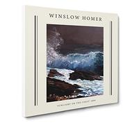 Sunlight On The Coast By Winslow Homer Canvas Print | Gallery Wrapped 30mm Frame Wall Art | 14x14 inches | Ready to Hang | Classic Seascape Picture | Living Room Bedroom Lounge Office