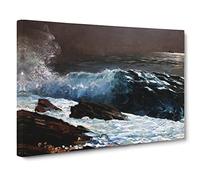Sunlight On The Coast By Winslow Homer Canvas Print | Gallery Wrapped 30mm Frame Wall Art | 24x16 inches | Ready to Hang | Classic Seascape Picture | Living Room Bedroom Lounge Office
