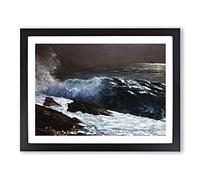 Sunlight On The Coast By Winslow Homer Classic Painting Framed Print | A3 Black Framed Wall Art | Ready to Hang | Classic Beach Picture | Living Room Bedroom Lounge Office