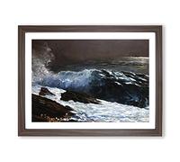 Sunlight On The Coast By Winslow Homer Classic Painting Framed Print | A3 Walnut Framed Wall Art | Ready to Hang | Classic Beach Picture | Living Room Bedroom Lounge Office