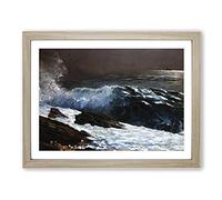 Sunlight On The Coast By Winslow Homer Classic Painting Framed Print | A4 Oak Framed Wall Art | Ready to Hang | Classic Beach Picture | Living Room Bedroom Lounge Office