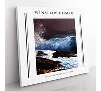 Sunlight On The Coast By Winslow Homer Exhibition Museum Classic Painting Canvas Wall Art Print Ready to Hang, Framed Picture for Living Room Bedroom Home Office Décor, 50x50 cm (20x20 Inch)