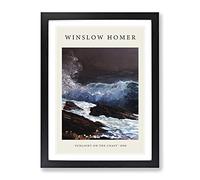 Sunlight On The Coast By Winslow Homer Exhibition Museum Painting Framed Print | A3 Black Framed Wall Art | Ready to Hang | Modern Beach Picture | Living Room Bedroom Lounge Office