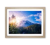 Sunlight Over Canada In Abstract Modern Art Framed Print | A4 Oak Framed Wall Art | Ready to Hang | Abstract Fantasy Picture | Living Room Bedroom Lounge Office