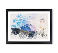 Sunlight Over Canada Watercolour Framed Print | A2 Black Framed Wall Art | Ready to Hang | Modern Historical Picture | Living Room Bedroom Lounge Office