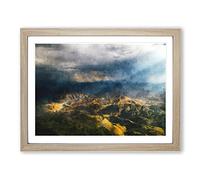 Sunlight Over Lalibela In Ethiopia Painting Modern Art Framed Print | A2 Oak Framed Wall Art | Ready to Hang | Modern Historical Picture | Living Room Bedroom Lounge Office