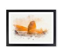 Sunlight Over Rodeo Beach in Abstract Framed Print | A2 Black Framed Wall Art | Ready to Hang | Abstract Beach Picture | Living Room Bedroom Lounge Office