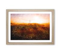 Sunlight Over San Francisco Painting Framed Print | A2 Oak Framed Wall Art | Ready to Hang | Modern Historical Picture | Living Room Bedroom Lounge Office
