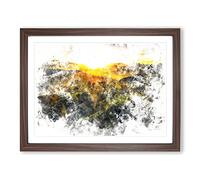 Sunlight Over The Countryside Watercolour Modern Framed Print | A2 Walnut Framed Wall Art | Ready to Hang | Modern Historical Picture | Living Room Bedroom Lounge Office