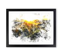 Sunlight Over The Countryside Watercolour Modern Framed Print | A4 Black Framed Wall Art | Ready to Hang | Modern Historical Picture | Living Room Bedroom Lounge Office