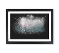 Sunlight Over The Forest Paint Splash Framed Print | A2 Black Framed Wall Art | Ready to Hang | Modern Landscape Picture | Living Room Bedroom Lounge Office