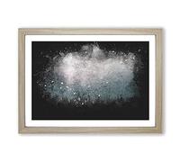 Sunlight Over The Forest Paint Splash Framed Print | A2 Oak Framed Wall Art | Ready to Hang | Modern Landscape Picture | Living Room Bedroom Lounge Office