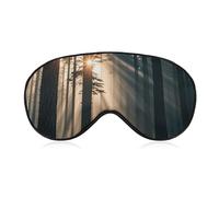 Sunlight Shines Into The Forest Sleep Mask Light Block-Out Eye Mask for Side Sleeper Pressure-Free Soft Night Blindfold with Adjustable Strap Breathable Sleep Eye Cover for Travel