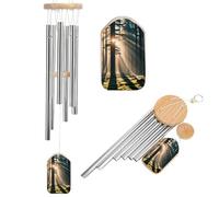 Sunlight Shines Into The Forest Wind Chimes Hanging Metal Wind Chime Outdoors Aluminium Memorial Windchimes Deep Tone Garden Patio Balcony Decoration Sympathy Gift for Mom Women Wife