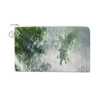 Sunlight Through The Forests Portable Canvas Coin Purse Fashion Pencil Case Travel Makeup Bag