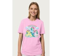 My Little Pony Women's Sunlight Trio In The CloudsRleaxed Fit T-Shirt in Light Pink | Size: 2XL My Little Pony Light Pink 2XL