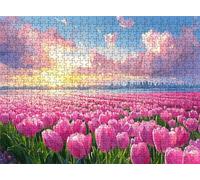 Sunlight Tulip Puzzle - 5000 Piece Jigsaw Puzzles for Adults - The Back Features Printed Letter Guides - The Pieces fit Together Snugly - Wooden Puzzles for Adults - Gifts Man 61.6 X 41.5 Inch s7h-957