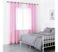 SUNLIMEI Sheer Curtains 255 x 269 cm with Eyelets, Light Filtering Breathable Drapery for Kid'S Bedroom Home Decorative, Privacy Protection for Kitcken Living Room Bedroom, Pink