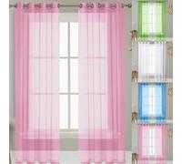 SUNLIMEI Voile Curtains 70 x 170 cm with Eyelets, Light Filtering Breathable Window Voile Curtains for Bedroom Home Decorative, Privacy Protection for Living Room Kitcken Bedroom, Pink