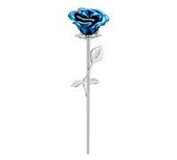 Sunling Stainless Steel Decorative Rose Flower Cremation Urns for Ashes-Human Pet Dog Cat Memorial Keepsake -Funeral Ash Container Blue