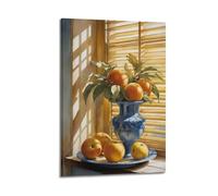 Sunlit Apricot Still Life Wall Art, Bright Fruit Decor for Living Room And Dining Room Poster Decorative Painting Canvas Wall Posters And Art Picture Print Modern Family Bedroom Decor Posters 16x24inc
