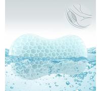 Sunlit Bath Jello Gel Bath Pillows, Lumbar Pillow for Bathtub, Back Support Pillow, Gel Pillow with Non-Slip Suction Cups for Lumbar, Back Rest Support, Light Blue, Small