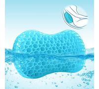 Sunlit Bath Jello Gel Bath Pillows, Lumbar Pillow for Bathtub, Back Support Pillow, Gel Pillow with Non-Slip Suction Cups for Lumbar, Back Rest Support, Fits Curved or Straight Back Tubs, Aqua