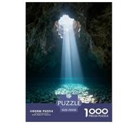 Sunlit Cave Pool 1000 Piece Jigsaw Puzzles Impossible Hard Challenge Modern Paisaje for Family Activity Game Beautiful Decoration for Adults 70x50cm/1000pcs