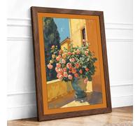 Sunlit Floral Interior Botanical Framed Wall Art Print A4 (29.7×21cm) Walnut, Wall Decor for Living Room, Bedroom, Office & Home, Ready to Hang, Art Gift