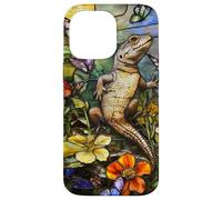 Sunlit Lizard with Butterflies and Petals Case for iPhone 14 Pro Max