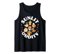 Sunlit Oddity Surreal Cartoon Character with UFO Alien Tank Top