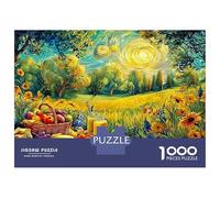 Sunlit Picnic 1000 Pieces Jigsaw Puzzles Engaging Home Decoration Flower Field Landscape Jigsaw Puzzles Beautiful Decoration for Adults & Families 38x26cm/1000pcs