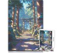 Sunlit Shrine Path Adults 1000 Pieces Puzzle Strategic Thinking Learning Game Ideal Meaningful Gift for Any Event Size 50x75cm