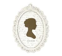 Sunlit Vintage Picture Frame 5x7 Inch, Oval Antique Photo Frames with Glass Front, Luxury Photo Display, Tabletop Wall Hanging, White