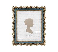 Sunlit Vintage Picture Frame 8x10 Luxury Antique Picture Frame Glass Front Photo Display Wall Hanging Gift Ideas Gold and Blue