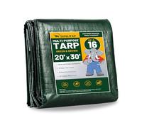 SUNLITAP 16 Mil Heavy Duty Waterproof Tarps, 20x30 Ft Finished Size Tarps, Premium Tarp with Metal Grommets & Reinforced Edge, Multipurpose Thick Poly Tar for Car, Boat, Roof, Camping - Green