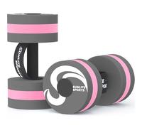 Sunlite Sports Water Weights Pool Exercise Dumbbells, Water Aerobic Equipment, High-Density EVA-Foam Dumbbell with Handle Strip, Aqua Therapy, Pool Fitness, Water Exercise, Set of 2