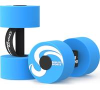 Sunlite Sports Water Weights Pool Exercise Dumbbells, Water Aerobic Equipment, High-Density EVA-Foam Dumbbell with Handle Strip, Aqua Therapy, Pool Fitness Exercise Set of 2