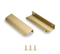 sunlithor Edge Finger Tab Pull for Cabinets Hardware Closet Pulls Square Bar Pulls Drawer 5Pack Easy to Install 6inch 150mm Brushed Brass