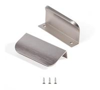 sunlithor Edge Finger Tab Pull for cabinets Kitchen Concealed Drawer pulls Aluminum Hidden Back Mount Door Handle for Home Pack of 5 Modern Brushed Nickel 3.15" Overall Length Easy Installation