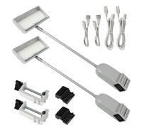SUNLITOPTOTrade Show Lights LED Display and Wall Washer Exhibit Arm Lighting, POP UP Connectable Lights Included Clamps, Mounting Brackets, Power Cables, Connect Cables (2pcs Grey)