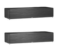 Sunlounger Cover Black 205x75x40cm PE with 12 Alu Eyelets Rope Lock UVproof-Res