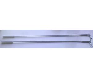 Sunlover 1 pair of Curtain Draw Rods, white metal (75cm long)