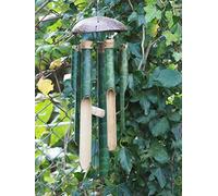 Sunlover 35cm Large Wooden Bamboo Handmade Wind Chime - Green Swirl