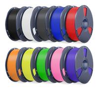 SUNLU 10KG High Speed PLA Filament 1.75mm,10 Packs, Black + White + Grey + Red + Blue + Yellow + Green + Orange + Pink + Lavender Purple