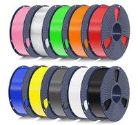 SUNLU 10KG PETG Filament 1.75mm Multicolor Bundle, Individually Vacuum-Sealed 3D Printer Filament, 1KG per Spool, 10 Pack, 10 Colors. (Black+White+Grey+Blue+Red+Green+Orange+Yellow+Pink+Transparent)